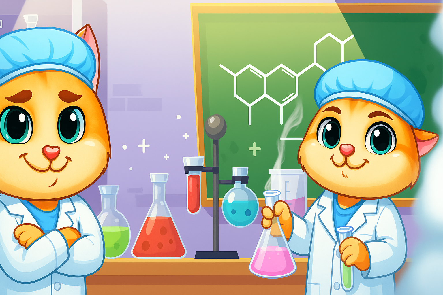 Учёные-коты в лаборатории
